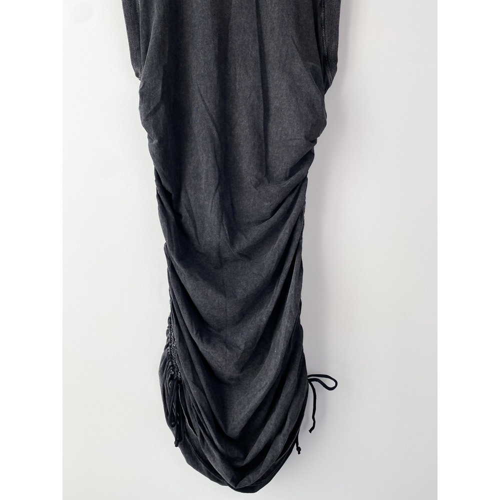 Anthropologie Daily Practice Ruched Mini Dress XL Stonewash Black Casual Sporty - Picture 10 of 14